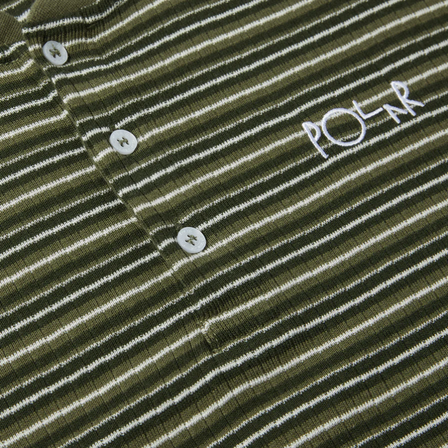 Polar Skate Henley TeeStripe Rib T-shirt - Uniform Green
