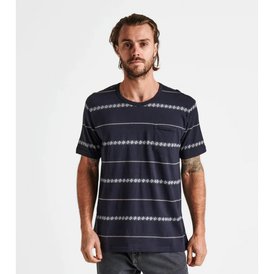 Roark Well Worn Horizon Jacquard Organic T-shirt - Black
