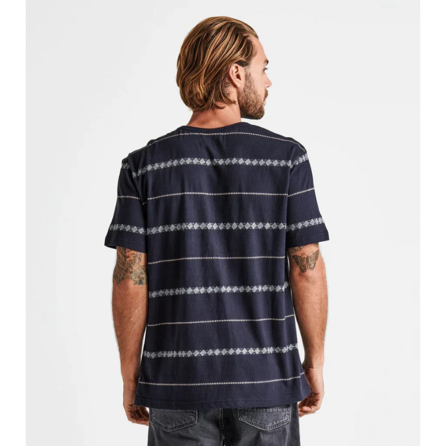 Roark Well Worn Horizon Jacquard Organic T-shirt - Black