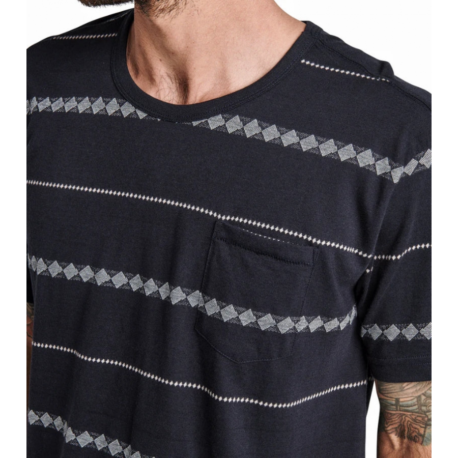 Roark Well Worn Horizon Jacquard Organic T-shirt - Black