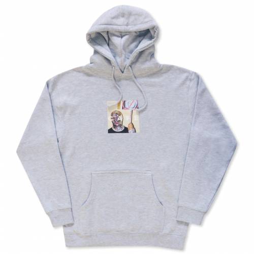 Skateboard Cafe Urban Shapeshifting Reptilian Hoodie - Heather Grey