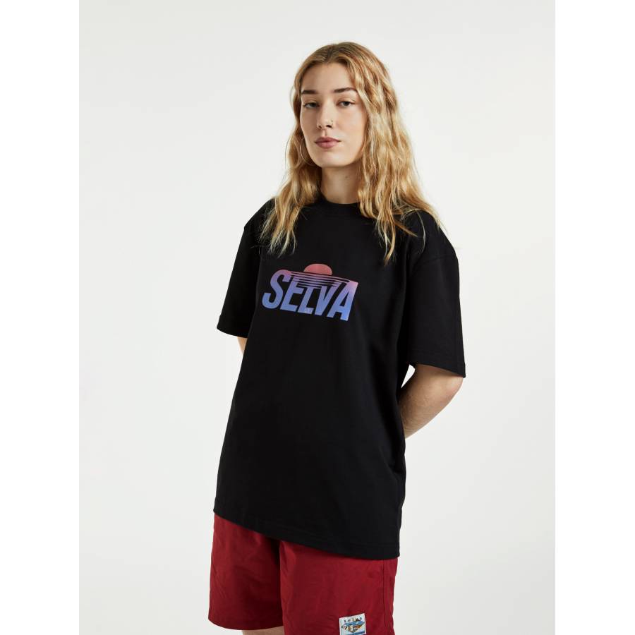 Selva Sunset Gradient T-Shirt - Black