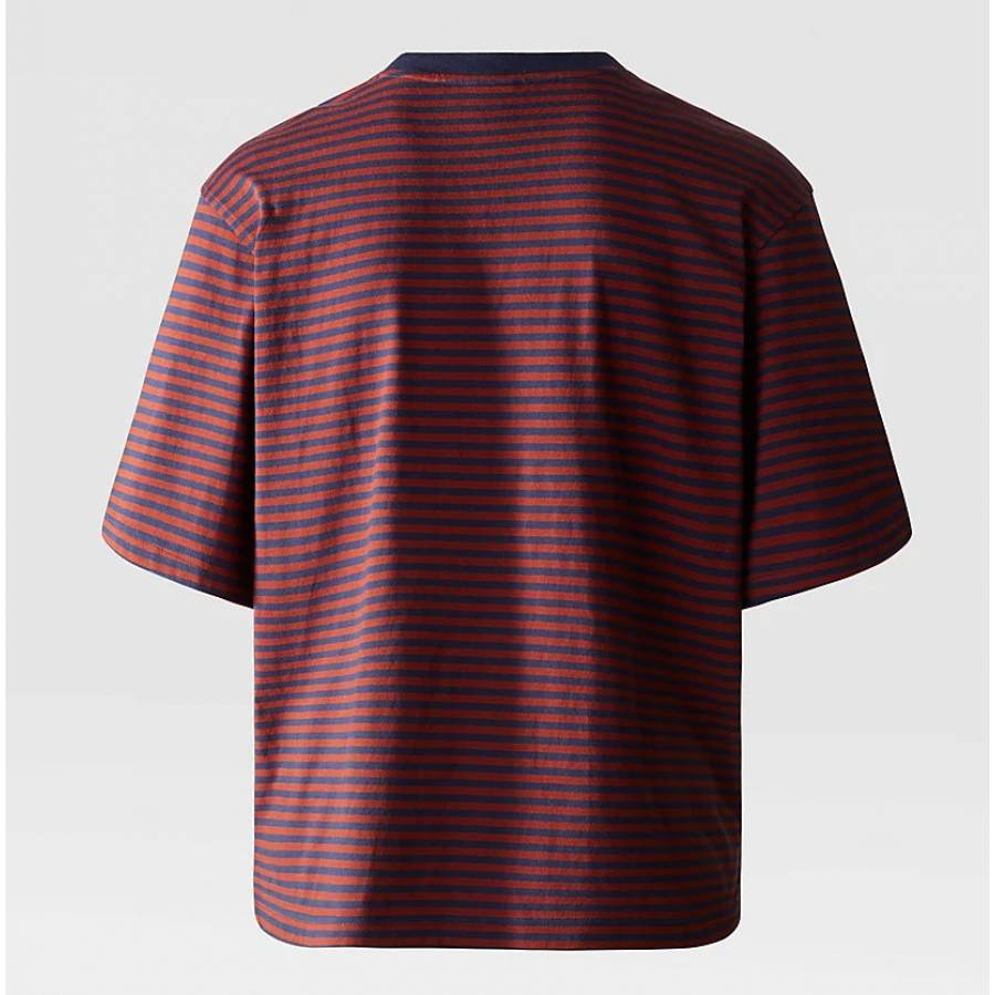 The North Face TNF Easy T-Shirt - Brandy Brown / Summit Navy Stripe