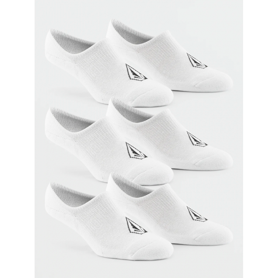 Volcom Stones no-show 3 Pack Socks - White