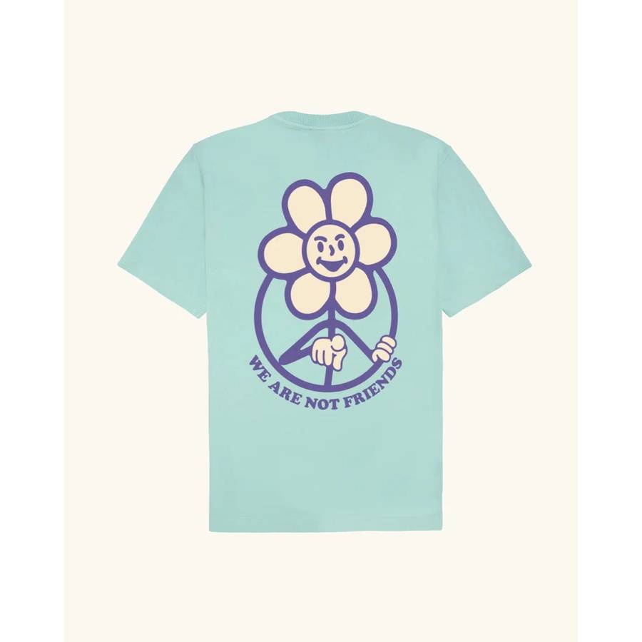 We Are Not Friends Daisy Logo Sea Salt T-Shirt - Verde Agua