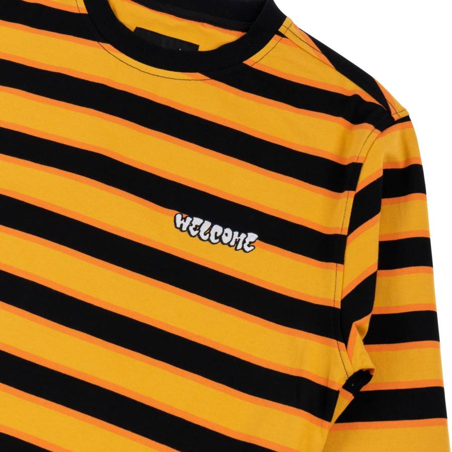 Welcome Cooper Stripe LS Knit T-Shirt - Mineral Yellow