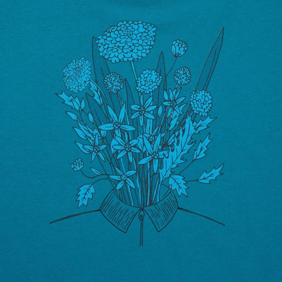 Blue Flowers Evolution T-Shirt - Ocean Blue
