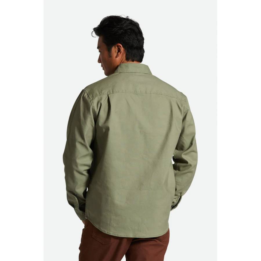 Brixton Builders Stretch Overshirt - Olive Surplus