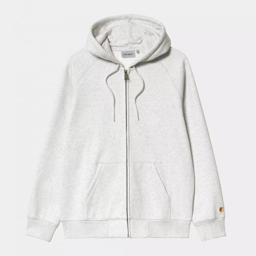 Carhartt WIP Hooded Chase Jacket - Ash Heather / Gold