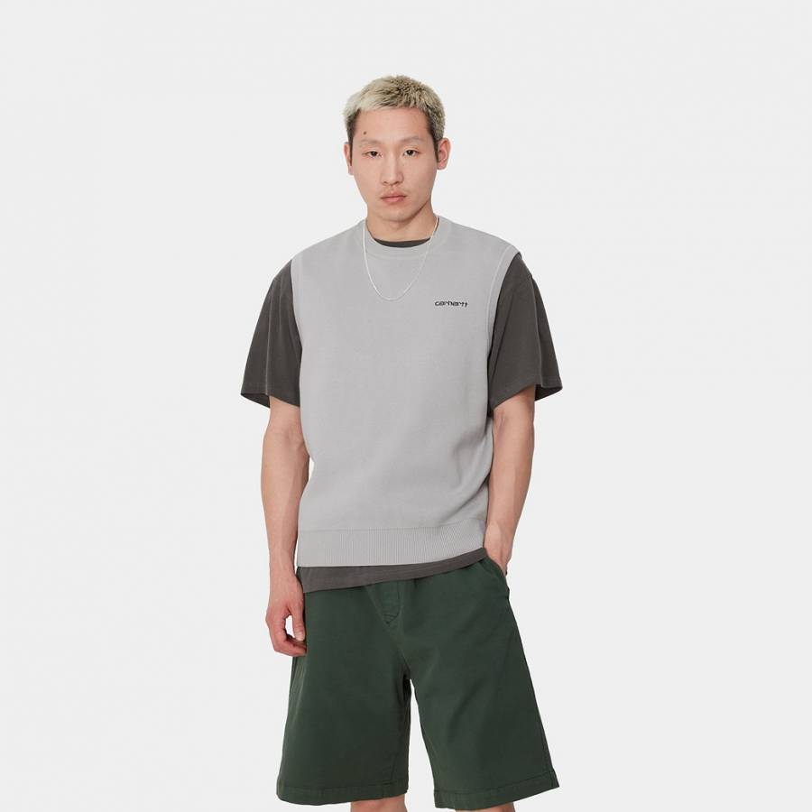 Carhartt WIP Script Vest Sweat - Basalt / Black