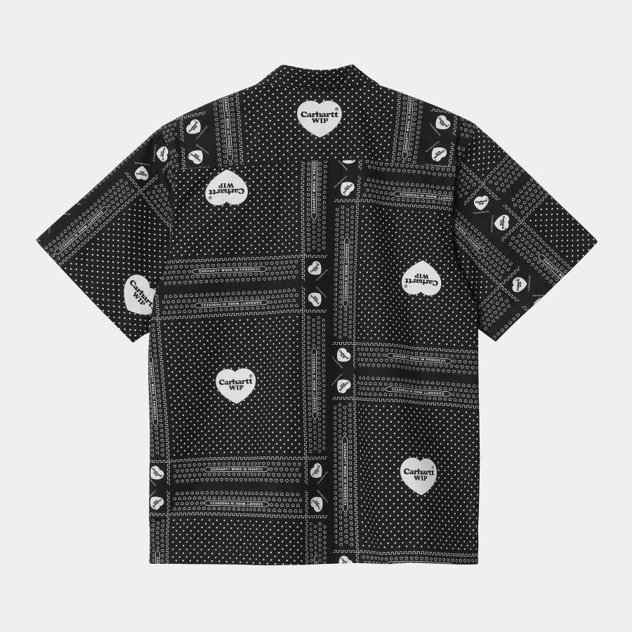 Carhartt WIP S/S Heart Bandana Shirt - Black