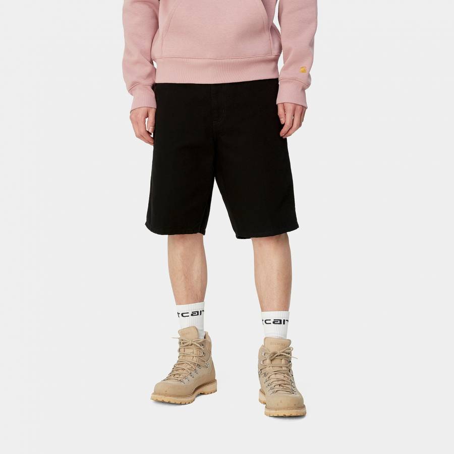 Carhartt WIP Single Knee Short - Black (Rinsed)