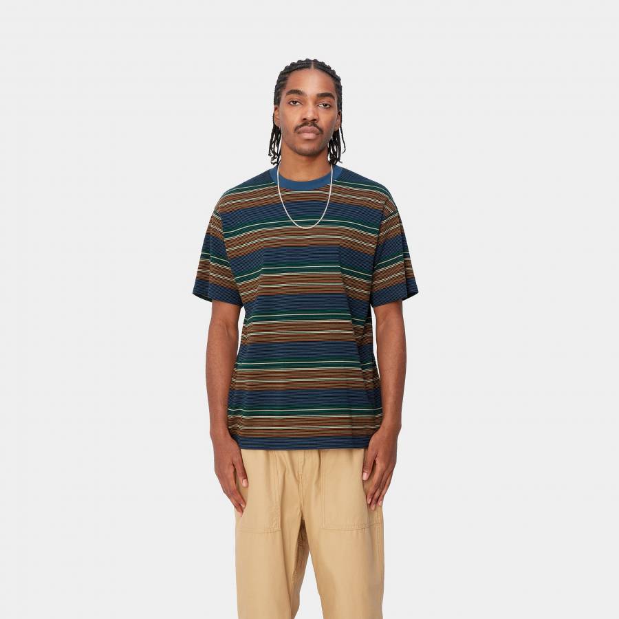Carhartt WIP S/S Coby Stripe T-Shirt - Tyrian