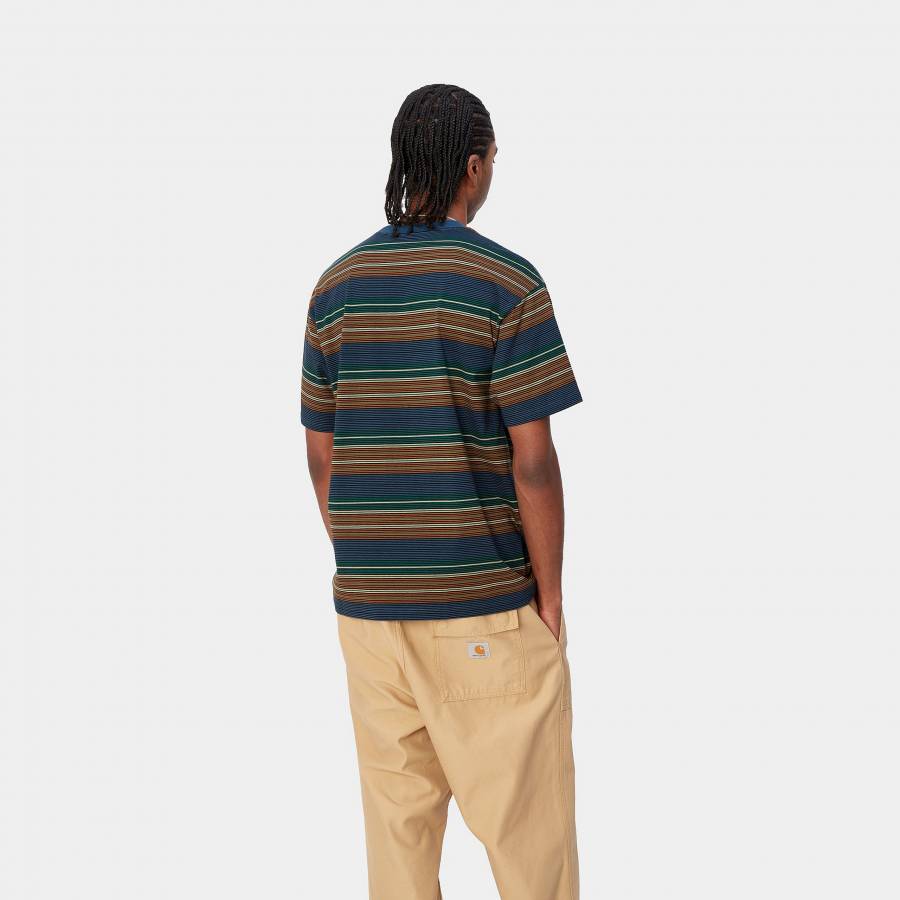 Carhartt WIP S/S Coby Stripe T-Shirt - Tyrian