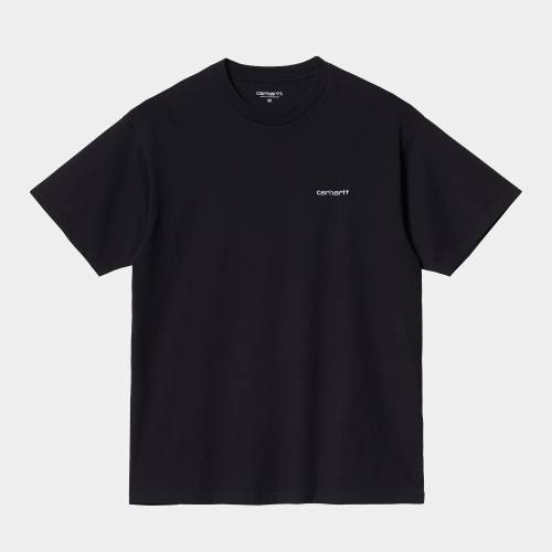 Carhartt WIP S/S Script Embroidery T-Shirt - Black / White