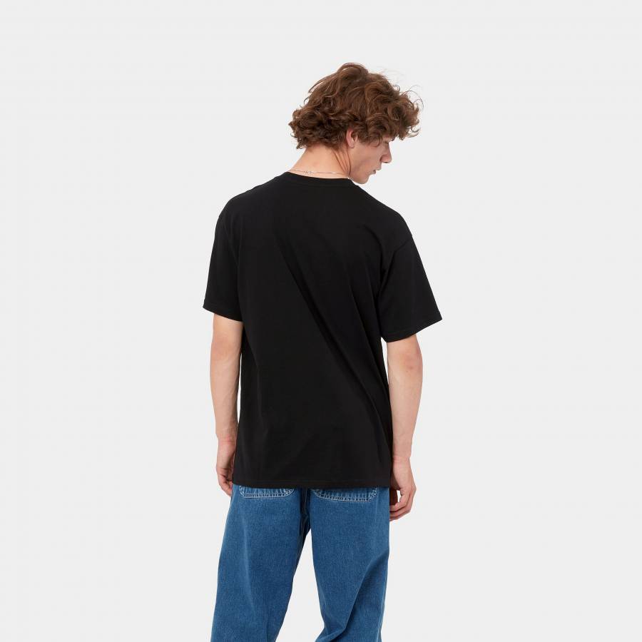 Carhartt WIP S/S Script Embroidery T-Shirt - Black / White