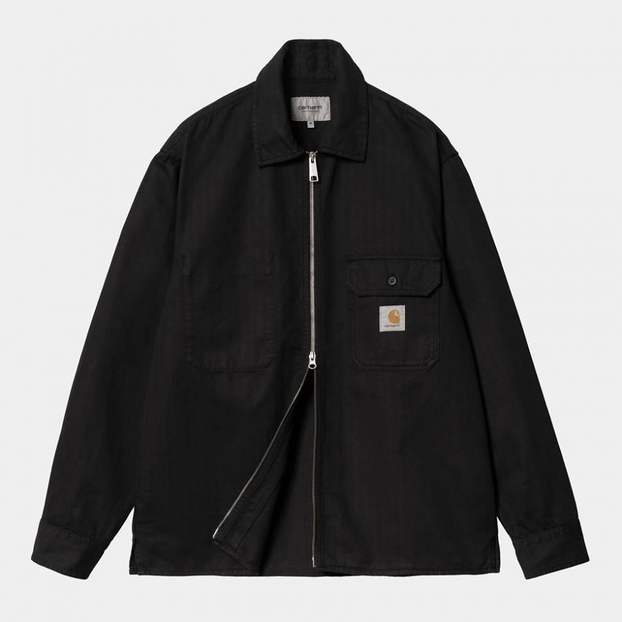 Carhartt WIP Rainer Shirt Jac - Black (Garment Dyed)