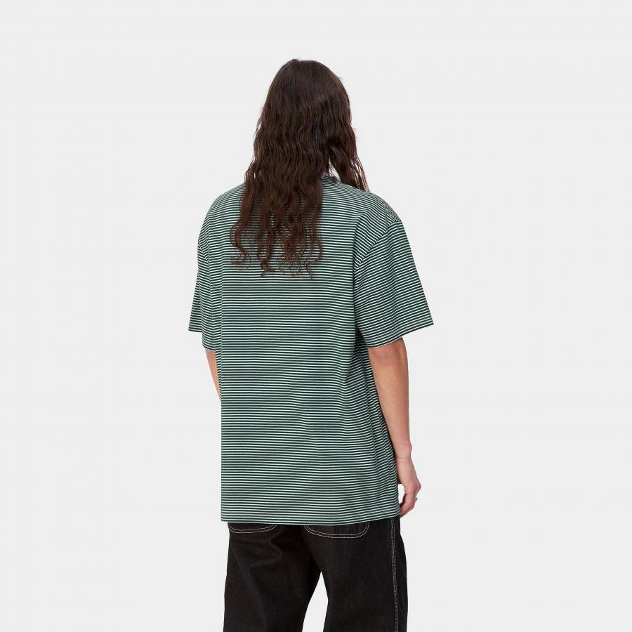Carhartt WIP S/S Fairly Stripe T-Shirt - Chervil / White
