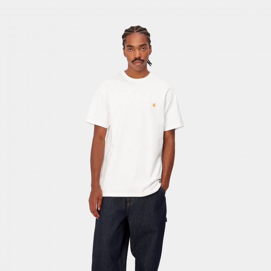 Carhartt WIP S/S Chase T-Shirt - White / Gold