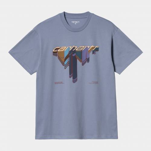 Carhartt WIP S/S Diagram Script T-Shirt - Bay Blue