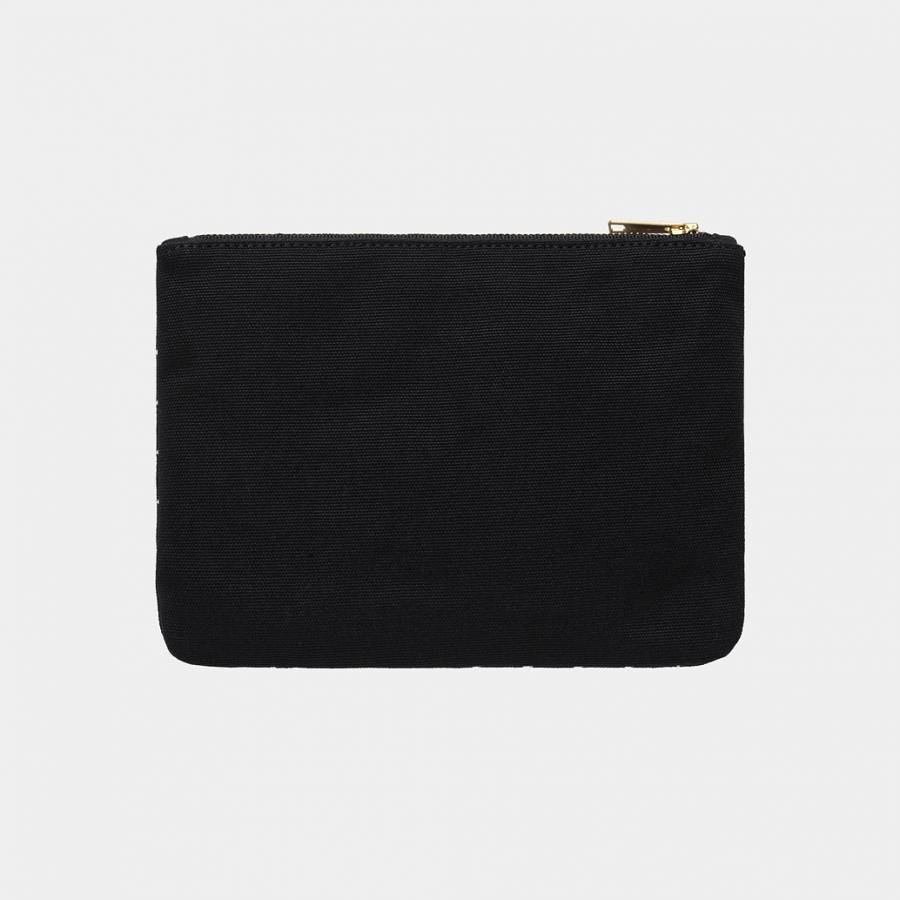 Carhartt WIP Canvas Graphic Zip Wallet - Heart Bandana Print Black