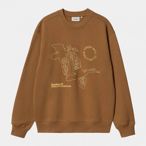 Carhartt WIP Flying Ducks Sweat - Hamilton Brown