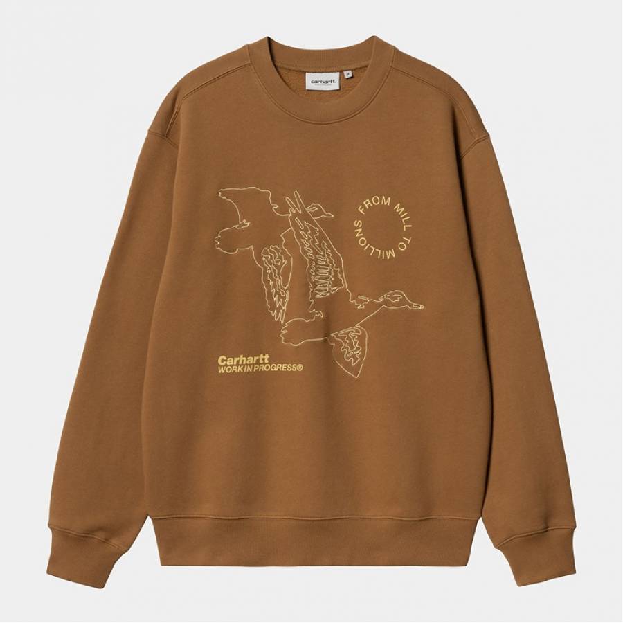 Carhartt WIP Flying Ducks Sweat - Hamilton Brown