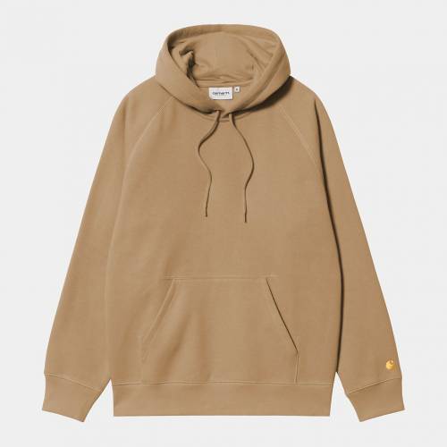 Carhartt WIP Hooded Chase Sweatshirt - Peanut / Gold