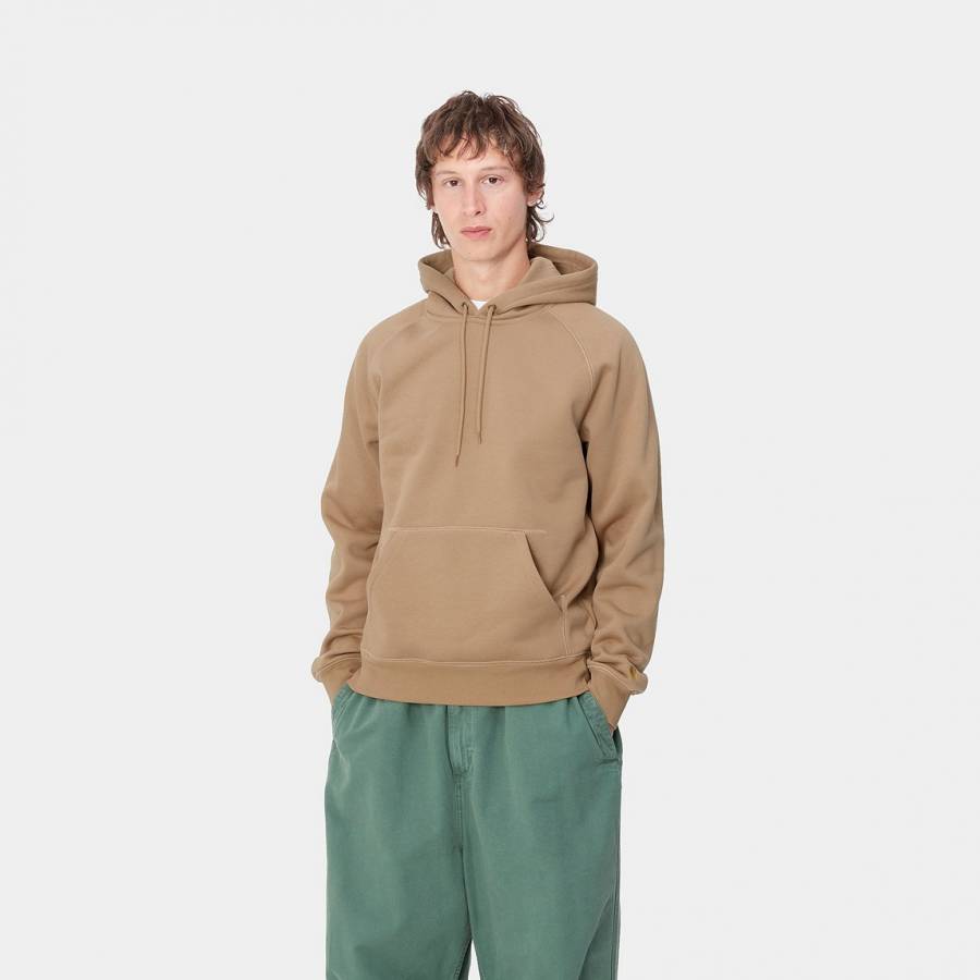 Carhartt WIP Hooded Chase Sweatshirt - Peanut / Gold