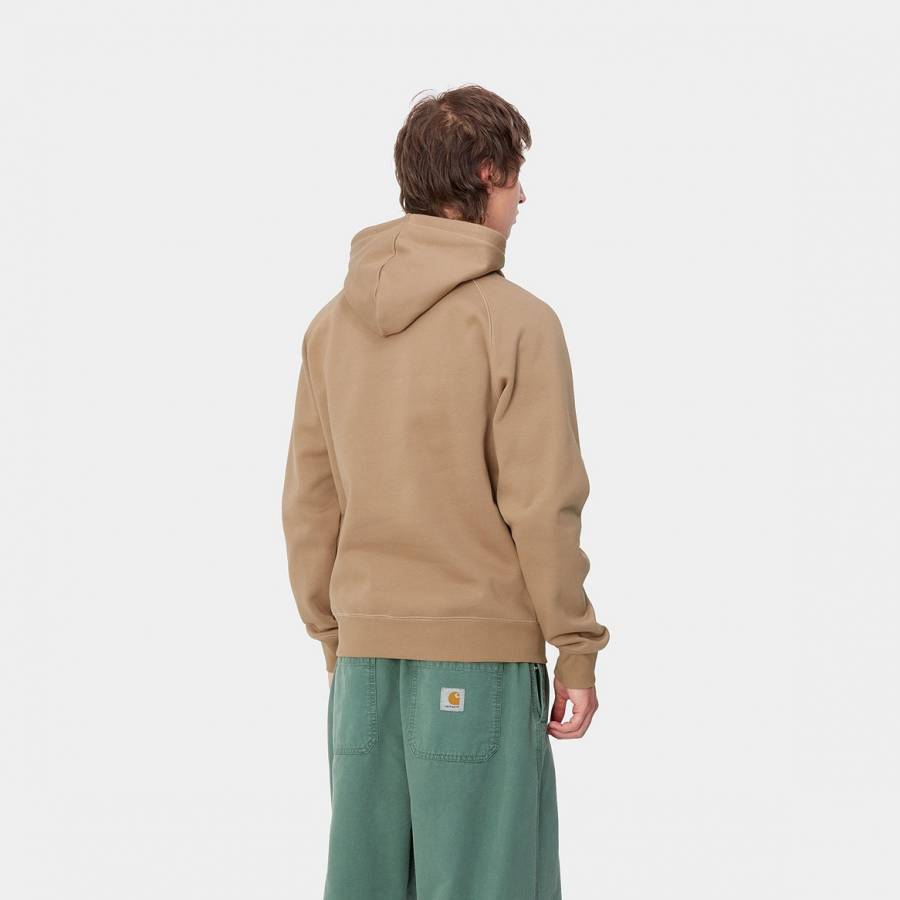 Carhartt WIP Hooded Chase Sweatshirt - Peanut / Gold