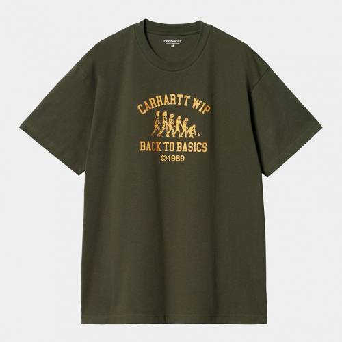 Carhartt WIP S/S Basics T-Shirt - Office Green / Winter Spice