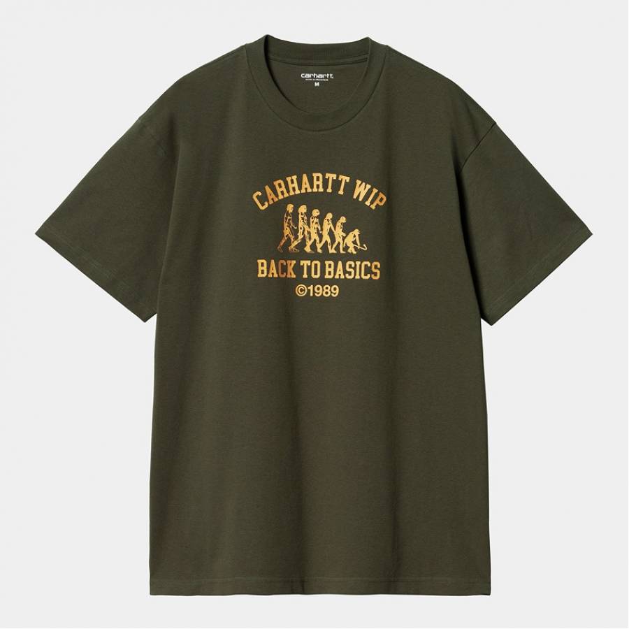 Carhartt WIP S/S Basics T-Shirt - Office Green / W...