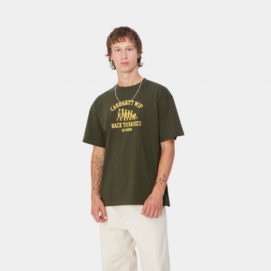 Carhartt WIP S/S Basics T-Shirt - Office Green / Winter Spice