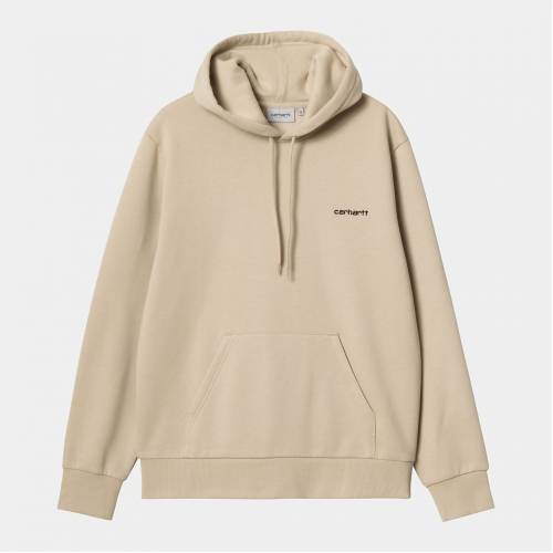 Carhartt WIP Hooded Script Embroidery Sweat - Wall / Black