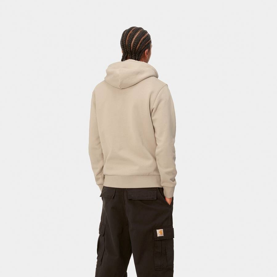 Carhartt WIP Hooded Script Embroidery Sweat - Wall / Black