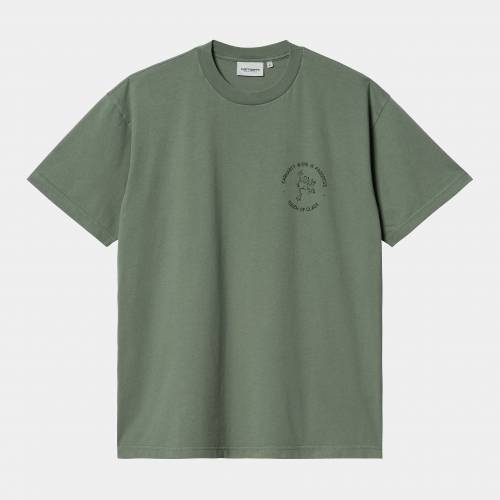 Carhartt WIP S/S Stamp T-Shirt - Duck Green / Black (Stone Washed)