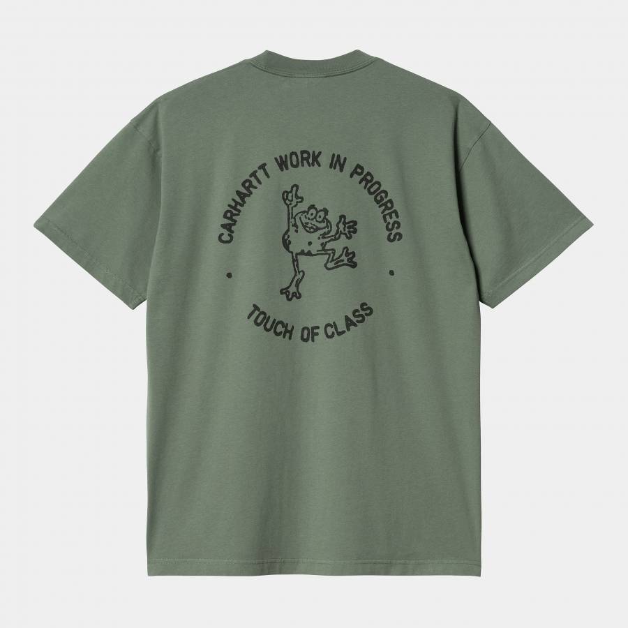 Carhartt WIP S/S Stamp T-Shirt - Duck Green / Black (Stone Washed)