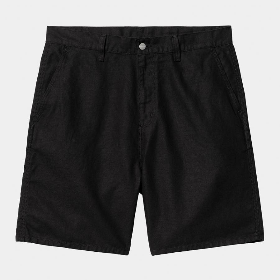 Carhartt WIP Walter Single Knee Short - Black (Rinsed)