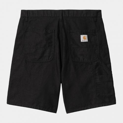 Carhartt WIP Walter Single Knee Short - Black (Rinsed)