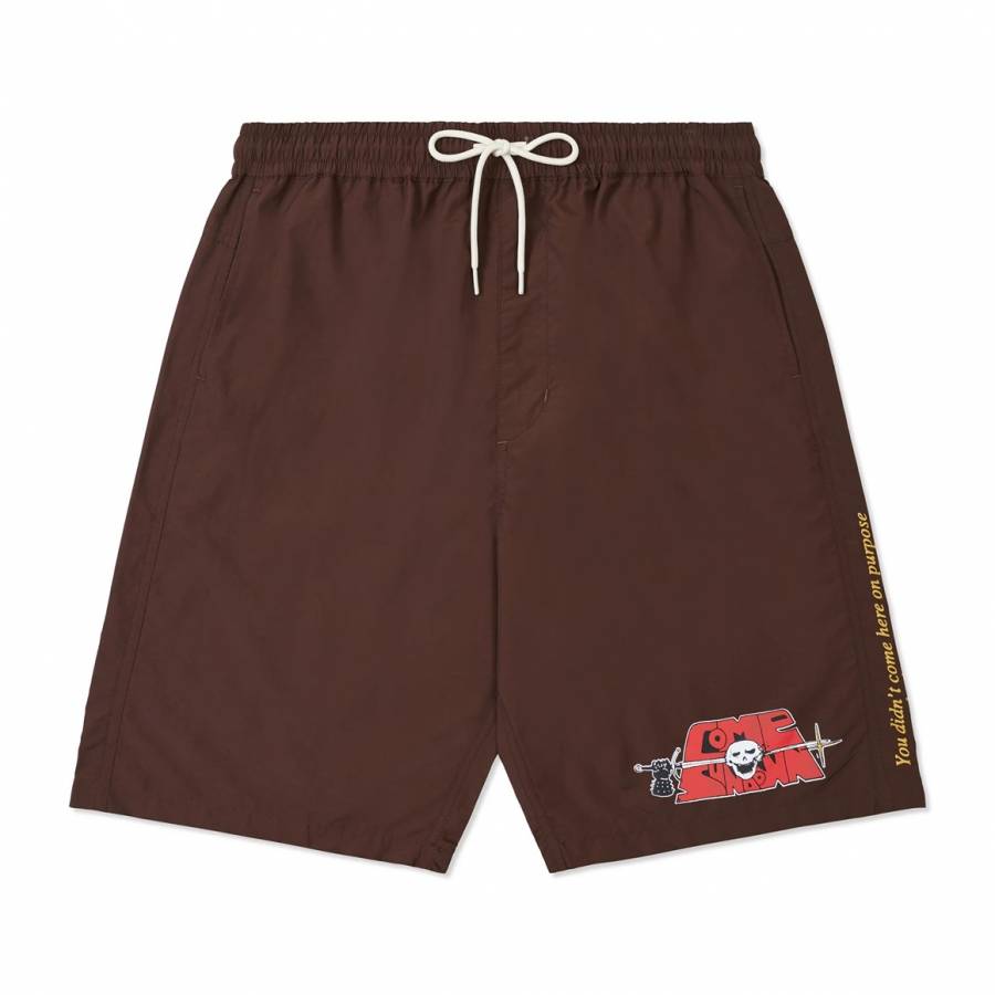 Come Sundown Split Shorts - Brown