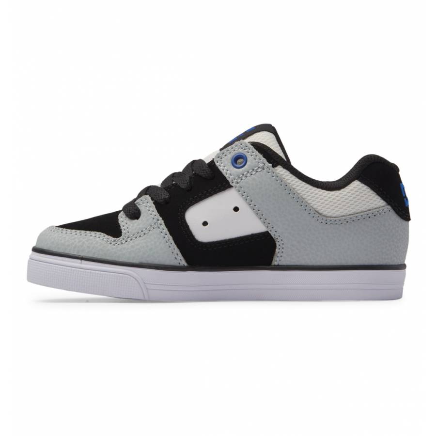 DC Shoes Pure Kids Shoes - White / Grey / Blue