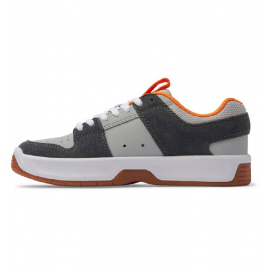 DC Shoes Kids Lynx Leather Shoes - Grey / Grey / Orange