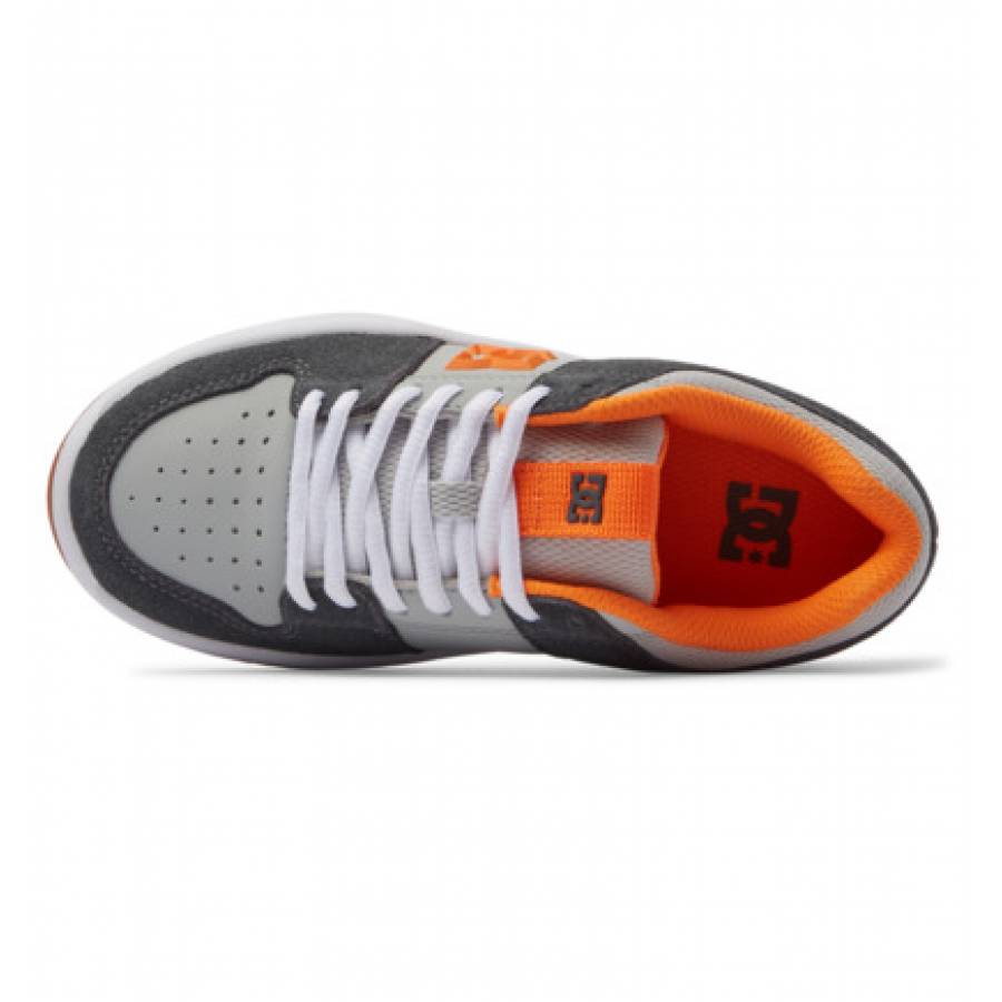 DC Shoes Kids Lynx Leather Shoes - Grey / Grey / Orange