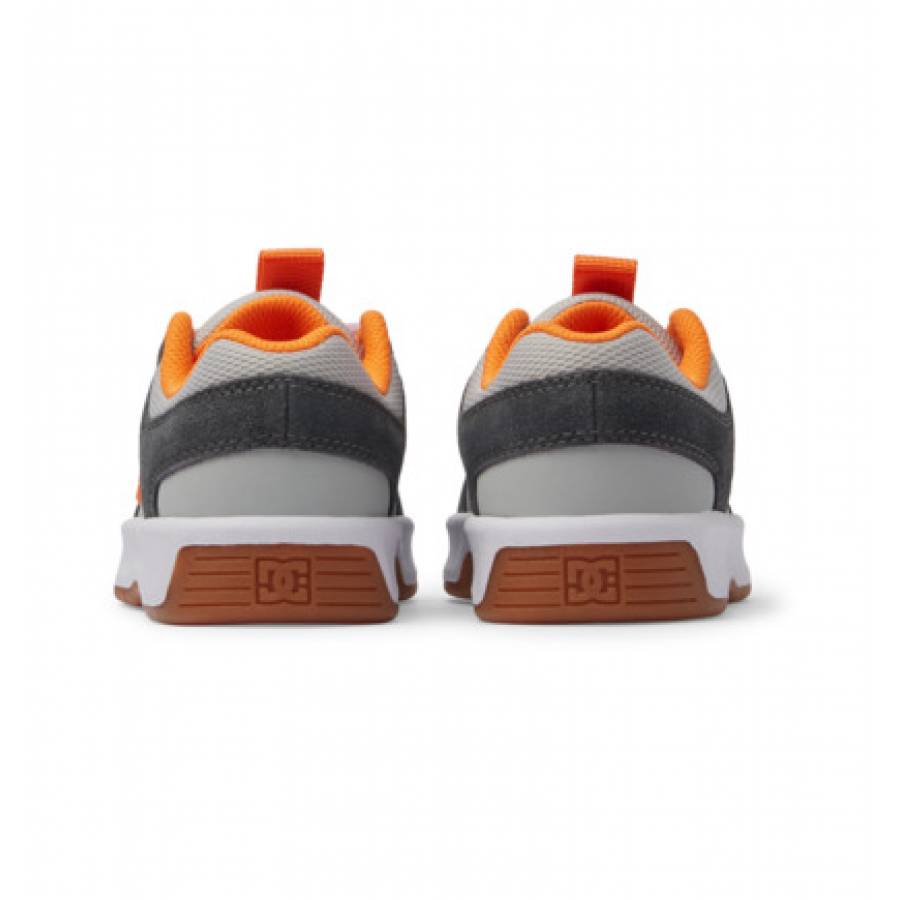 DC Shoes Kids Lynx Leather Shoes - Grey / Grey / Orange