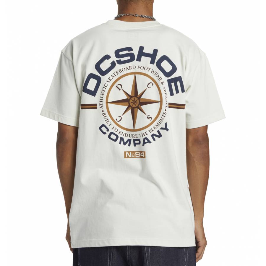 DC Shoes No 94 Worker Compass T-Shirt - Lily White