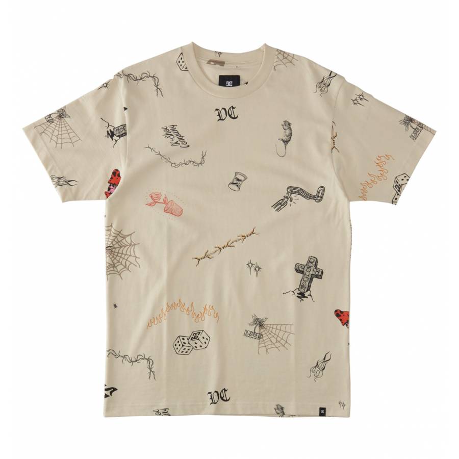 DC Shoes Scribble T-Shirt - Birch Scribble Print