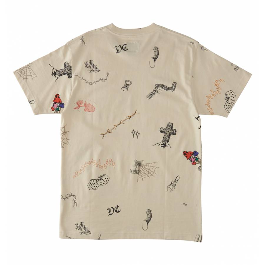 DC Shoes Scribble T-Shirt - Birch Scribble Print