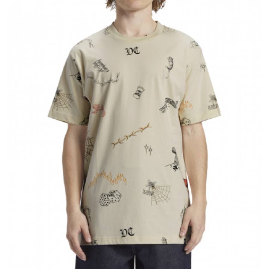 DC Shoes Scribble T-Shirt - Birch Scribble Print