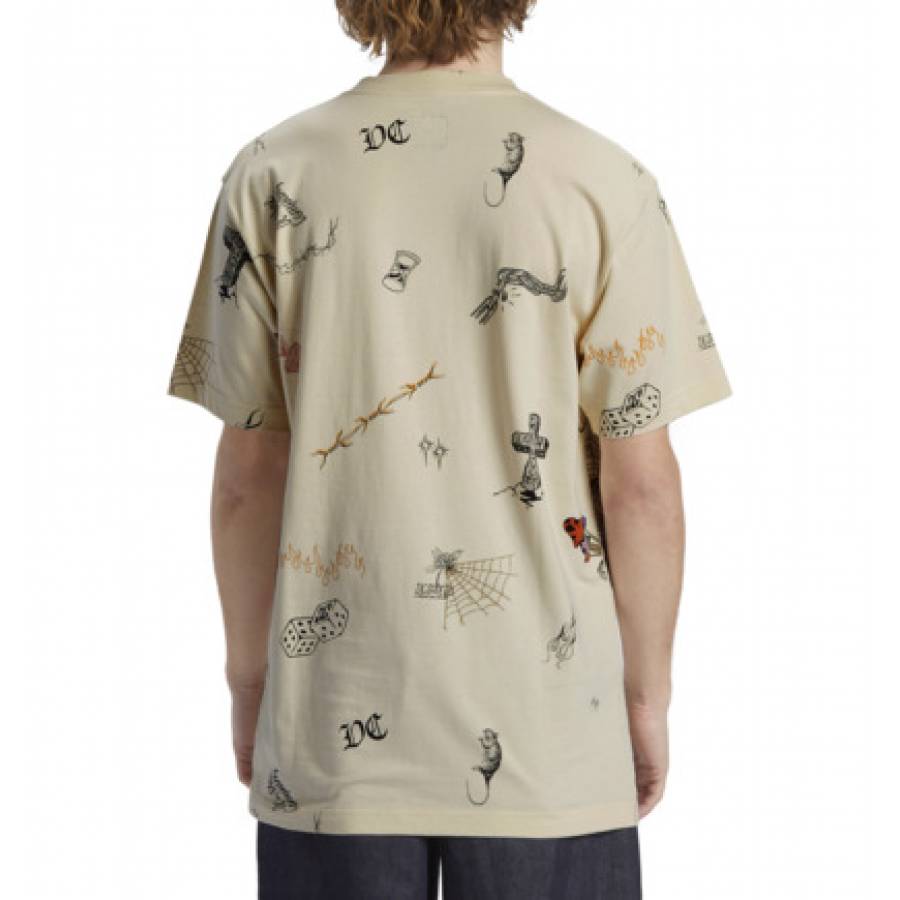 DC Shoes Scribble T-Shirt - Birch Scribble Print
