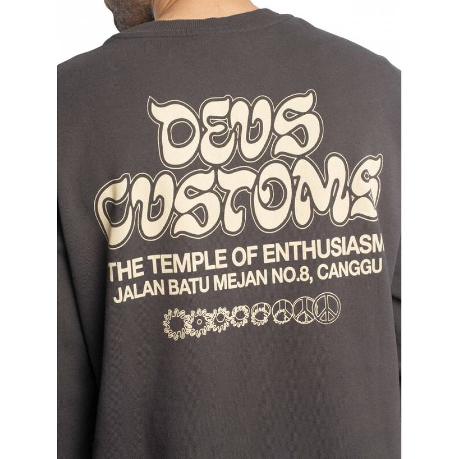 Deus Ex Machina Rinse Wash Crewneck - Anthracite